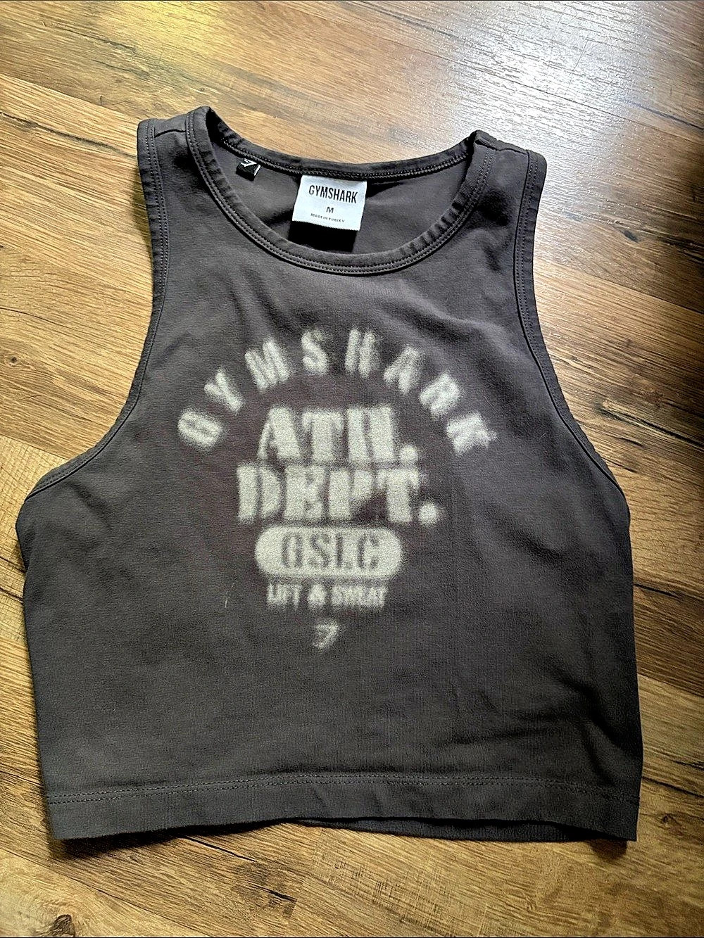 Gymshark GSLC Washed Graphic Crop Top Black Medium